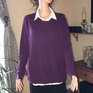 Simply Vera Vera Wang Purple Crew Neck Sweater
